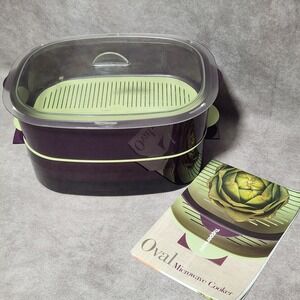 TUPPERWARE Oval Microwave‎ Stack Cooker steamer 6 piece set 4145 Purple